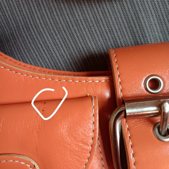 Hype Orange Leather Shoulder Bag - Picture 9 of 9